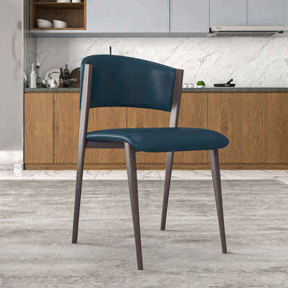 Aspen Dining Chairs Upholstered in Leather Kitchen Room Chairs with Metal Legs Set of 4 - Elax Furniture