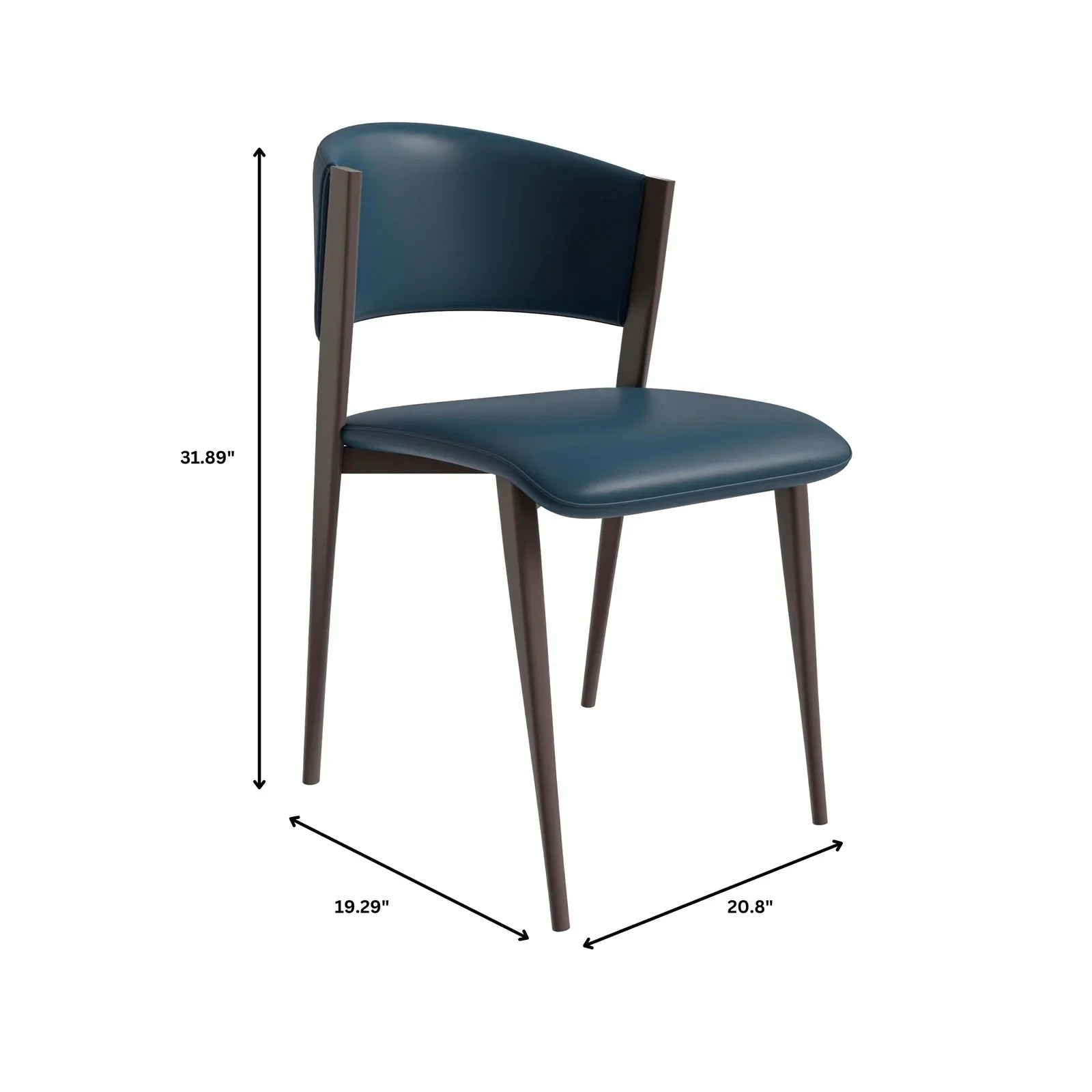 Aspen Dining Chairs Upholstered in Leather Kitchen Room Chairs with Metal Legs - Elax Furniture
