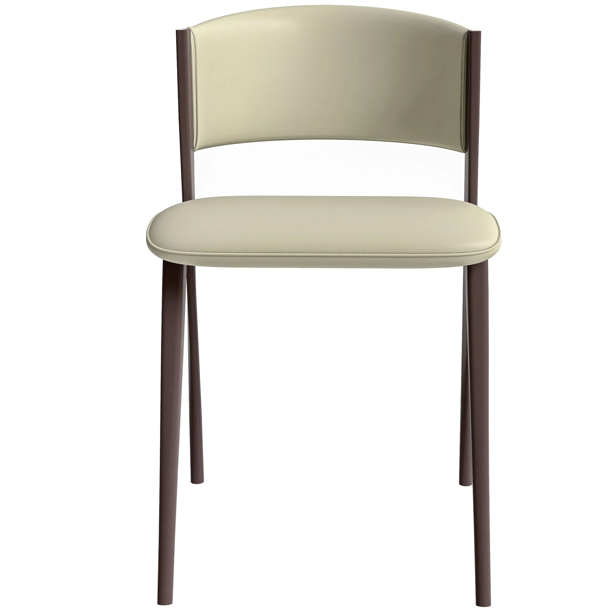 Aspen Dining Chairs Upholstered in Leather Kitchen Room Chairs with Metal Legs Set of 2 - Elax Furniture