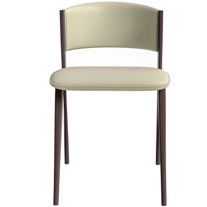 Aspen Dining Chairs Upholstered in Leather Kitchen Room Chairs with Metal Legs Set of 2 - Elax Furniture