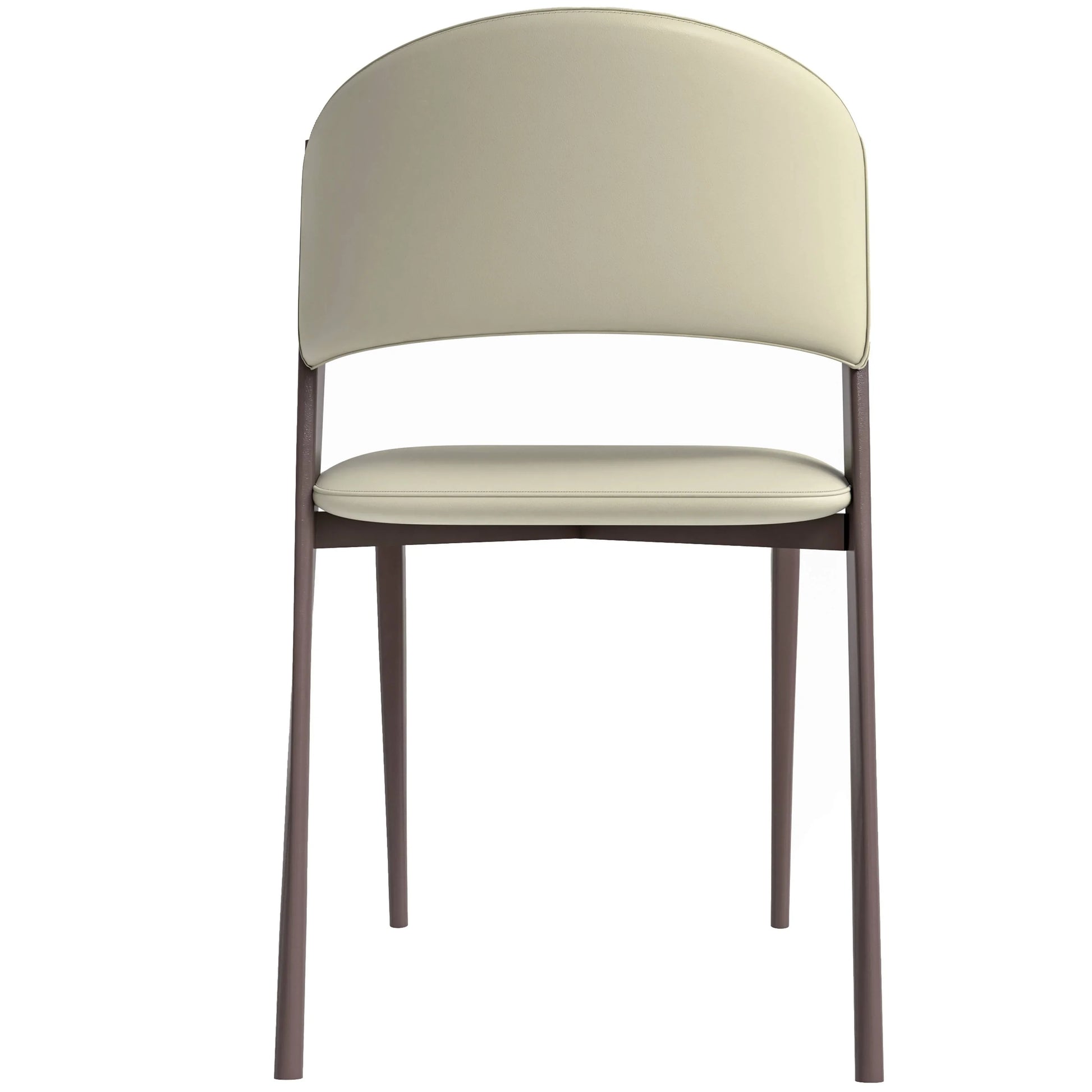 Aspen Dining Chairs Upholstered in Leather Kitchen Room Chairs with Metal Legs Set of 2 - Elax Furniture