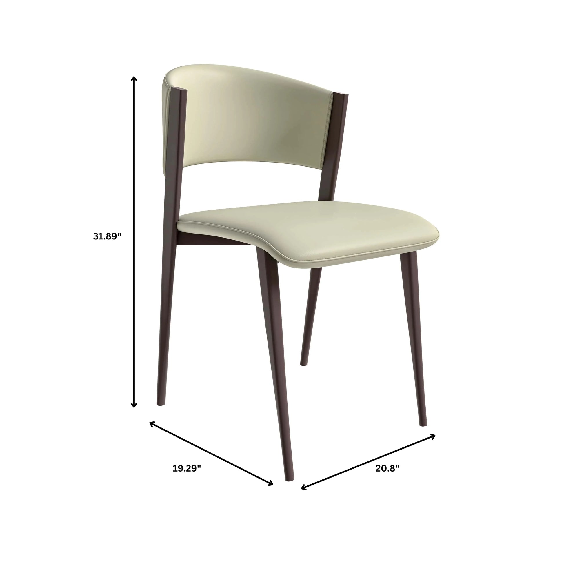 Aspen Dining Chairs Upholstered in Leather Kitchen Room Chairs with Metal Legs Set of 4 - Elax Furniture