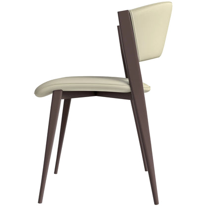 Aspen Dining Chairs Upholstered in Leather Kitchen Room Chairs with Metal Legs Set of 4 - Elax Furniture