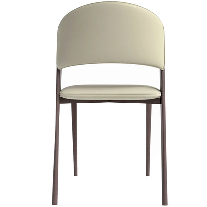 Aspen Dining Chairs Upholstered in Leather Kitchen Room Chairs with Metal Legs Set of 4 - Elax Furniture