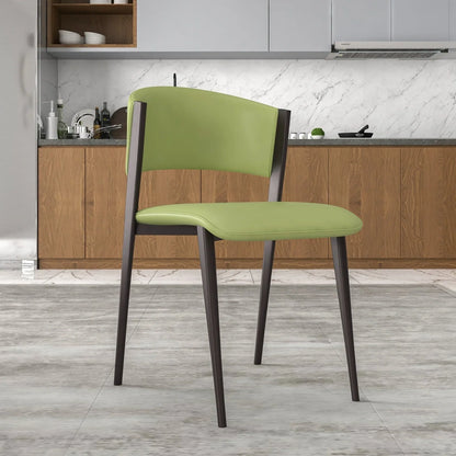 Aspen Dining Chairs Upholstered in Leather Kitchen Room Chairs with Metal Legs - Elax Furniture