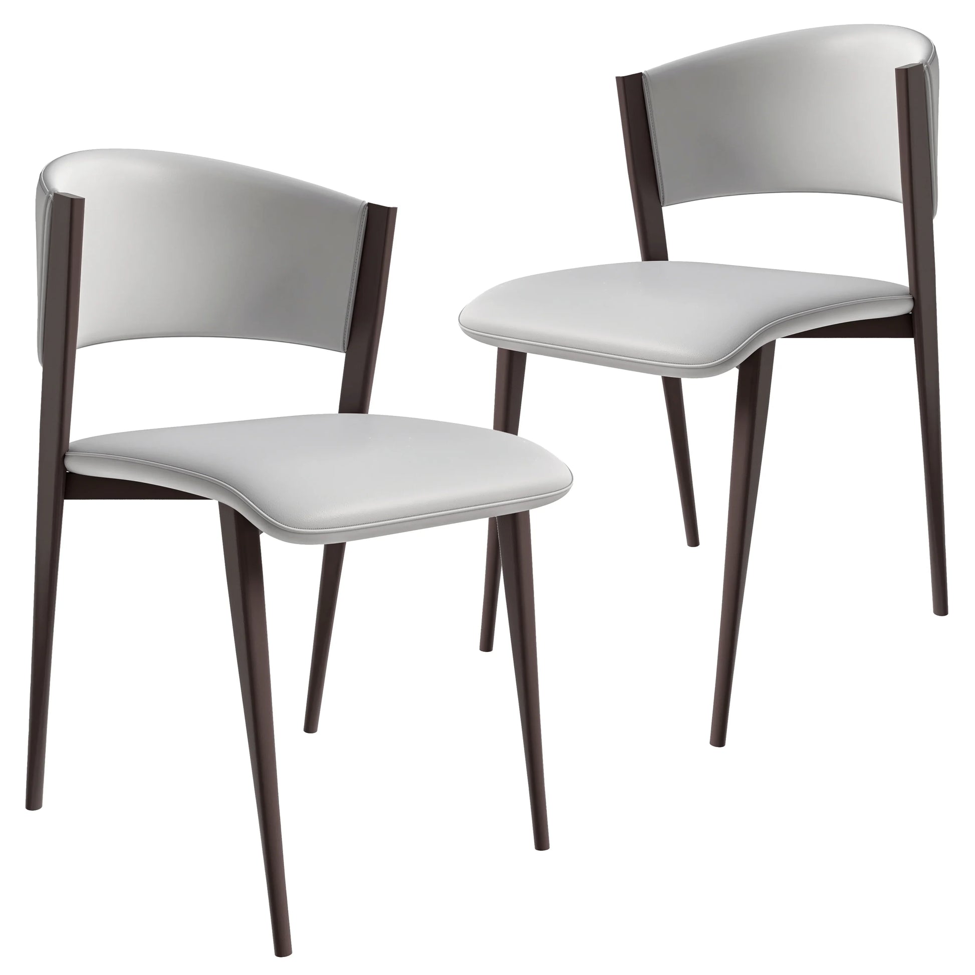 Aspen Dining Chairs Upholstered in Leather Kitchen Room Chairs with Metal Legs Set of 2 - Elax Furniture