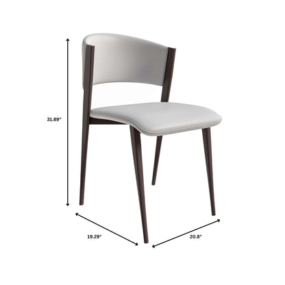Aspen Dining Chairs Upholstered in Leather Kitchen Room Chairs with Metal Legs Set of 2 - Elax Furniture