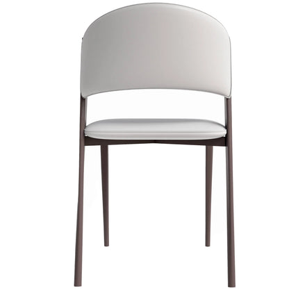 Aspen Dining Chairs Upholstered in Leather Kitchen Room Chairs with Metal Legs Set of 2 - Elax Furniture