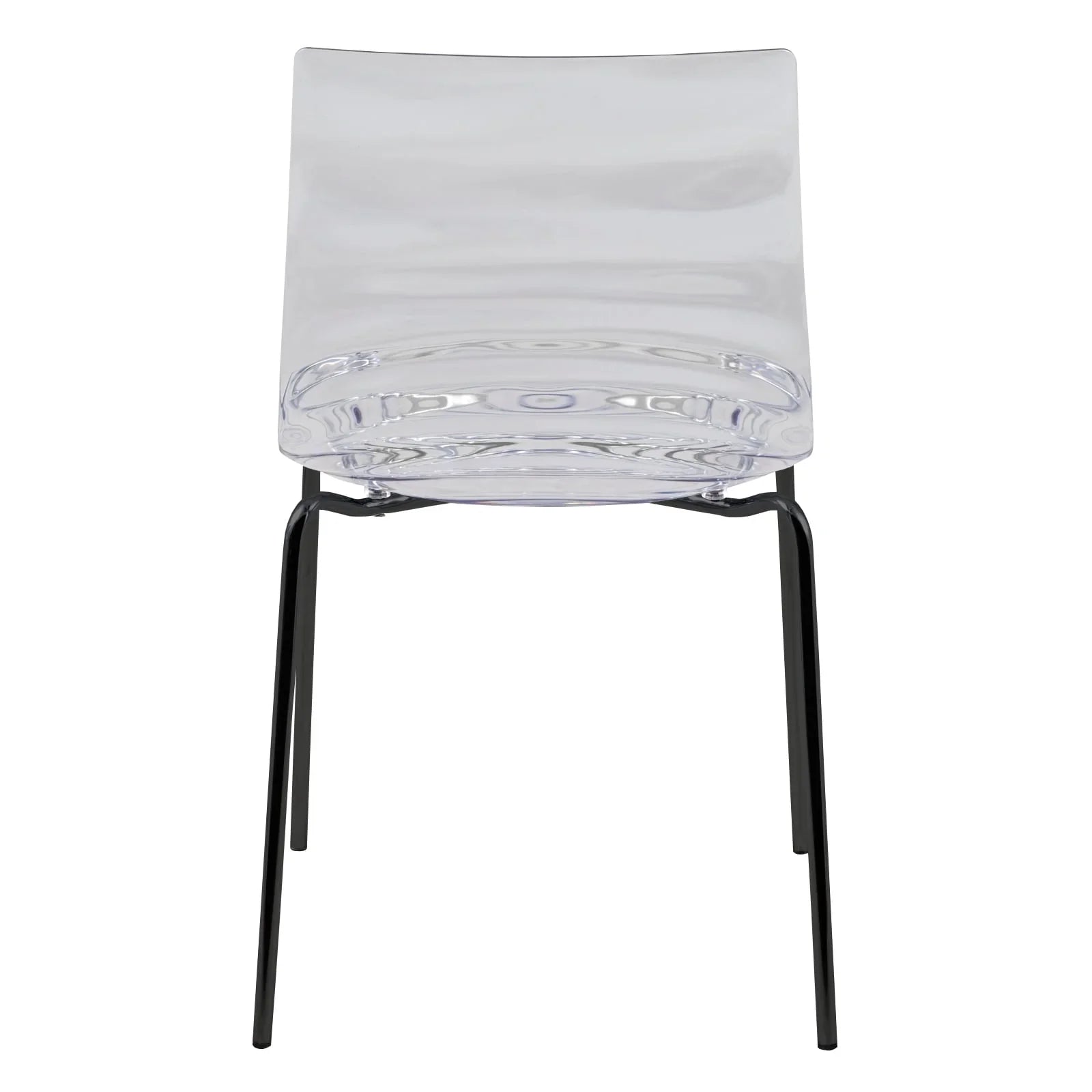 Astor Dining Chairs with ABS Plastic Seats in Black Stainless Steel Set of 4 - Elax Furniture