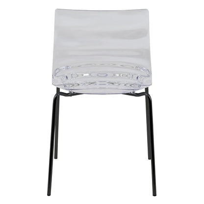 Astor Dining Chairs with ABS Plastic Seats in Black Stainless Steel Set of 4 - Elax Furniture