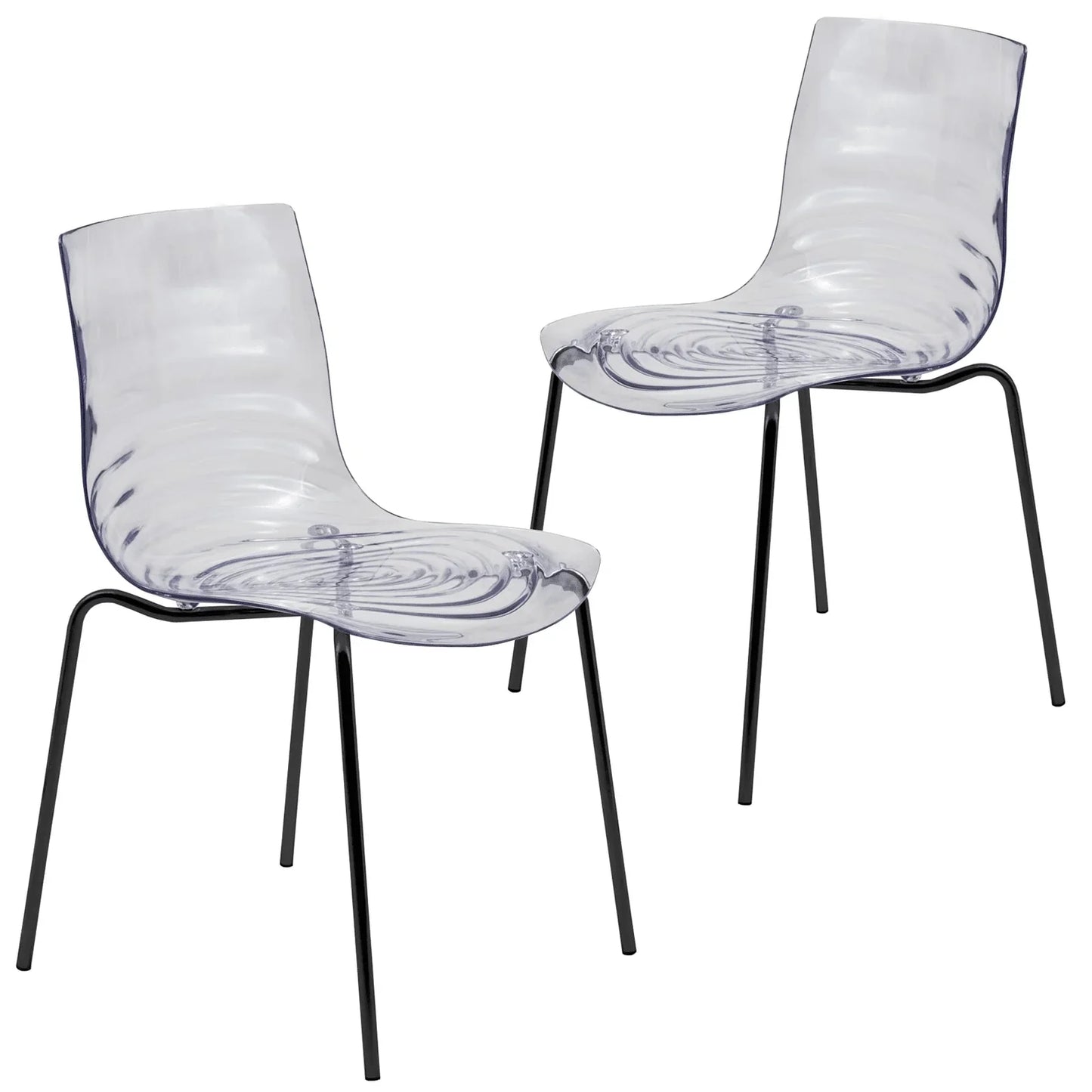 Astor Dining Chairs with ABS Plastic Seats in Black Stainless Steel - Elax Furniture