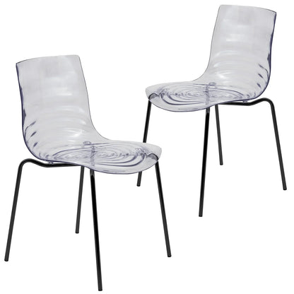 Astor Dining Chairs with ABS Plastic Seats in Black Stainless Steel - Elax Furniture
