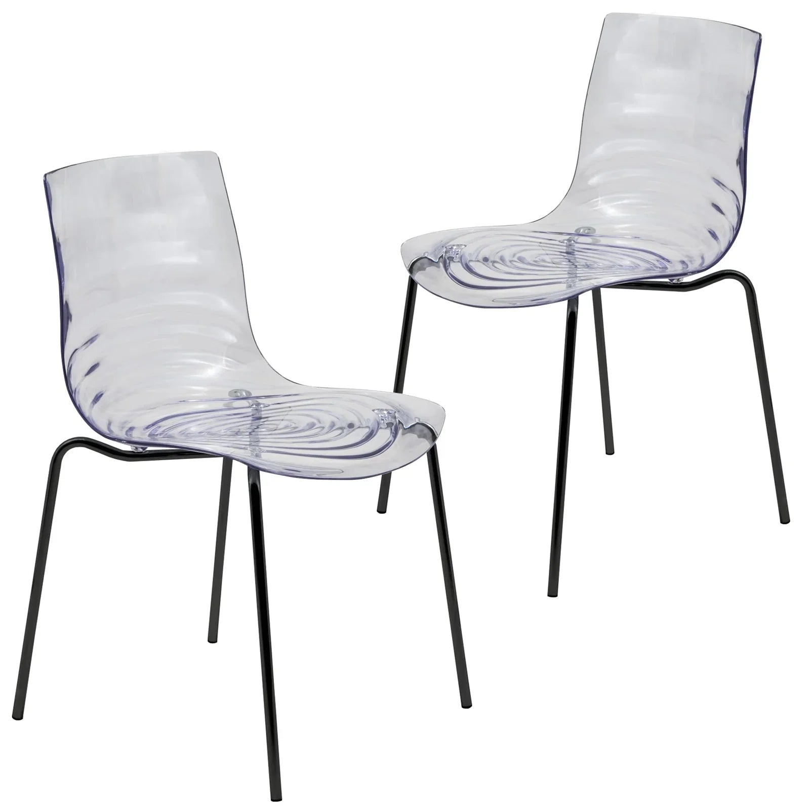 Astor Dining Chairs with ABS Plastic Seats in Black Stainless Steel - Elax Furniture