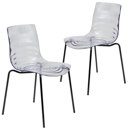 Astor Dining Chairs with ABS Plastic Seats in Black Stainless Steel - Elax Furniture