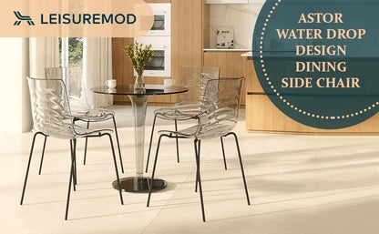 Astor Dining Chair Modern ABS Plastic Side Chair with Stainless-Steel Legs - Elax Furniture