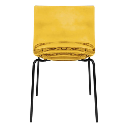 Astor Dining Chairs with ABS Plastic Seats in Black Stainless Steel - Elax Furniture