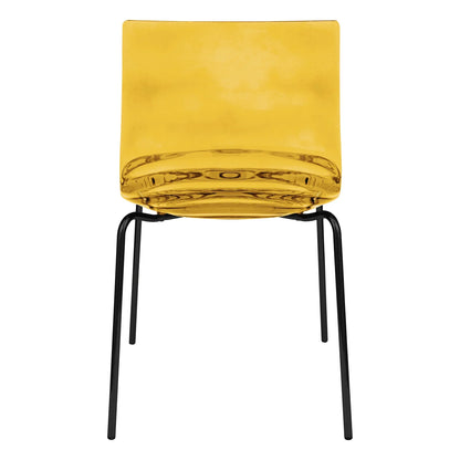 Astor Dining Chair Modern ABS Plastic Side Chair with Stainless-Steel Legs - Elax Furniture