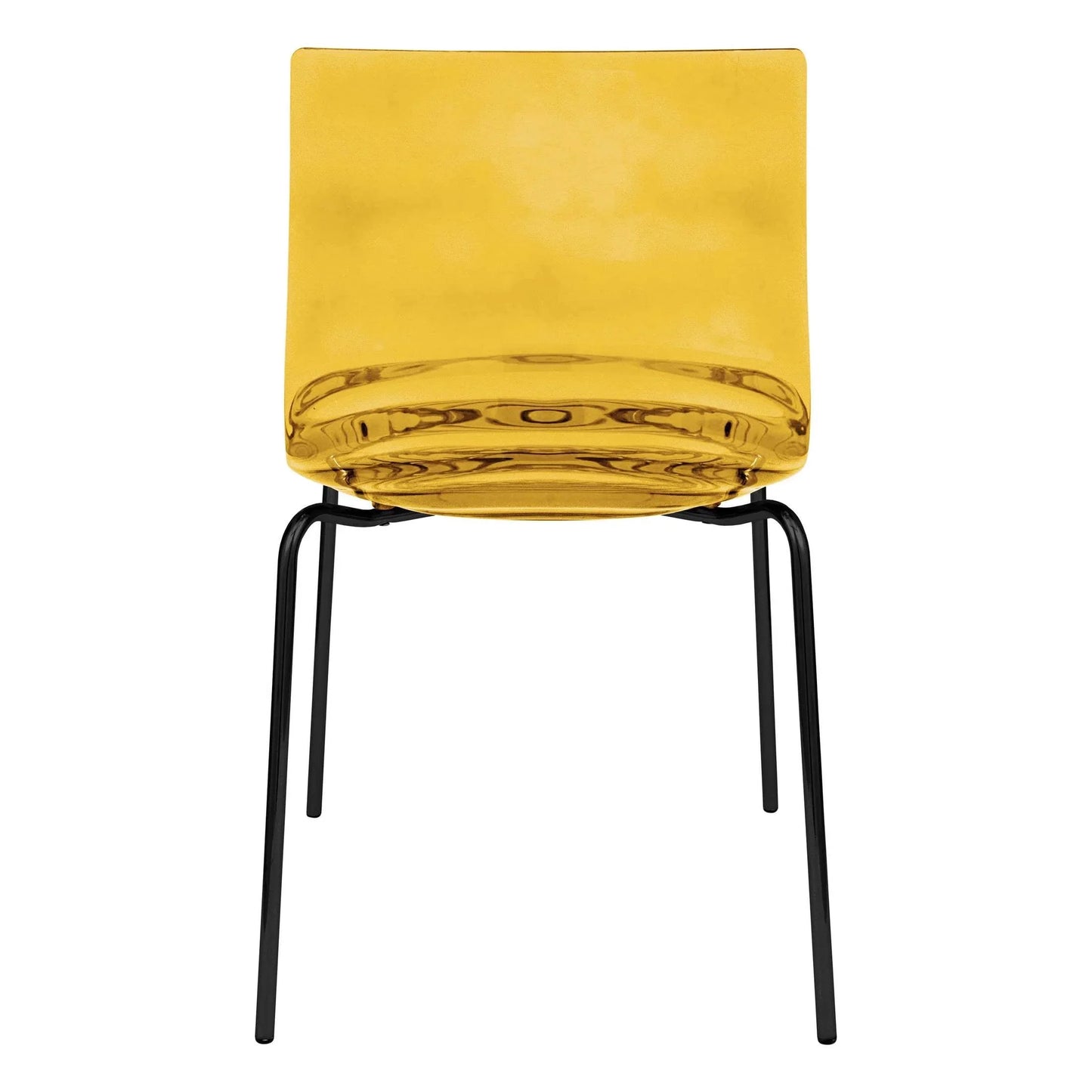 Astor Dining Chairs with ABS Plastic Seats in Black Stainless Steel Set of 4 - Elax Furniture