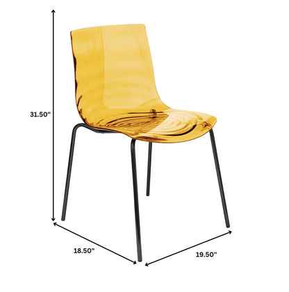 Astor Dining Chair Modern ABS Plastic Side Chair with Stainless-Steel Legs - Elax Furniture