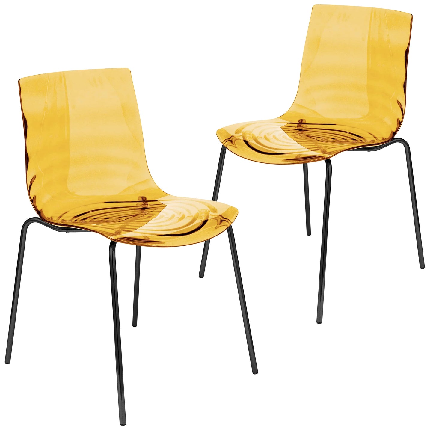 Astor Dining Chairs with ABS Plastic Seats in Black Stainless Steel - Elax Furniture