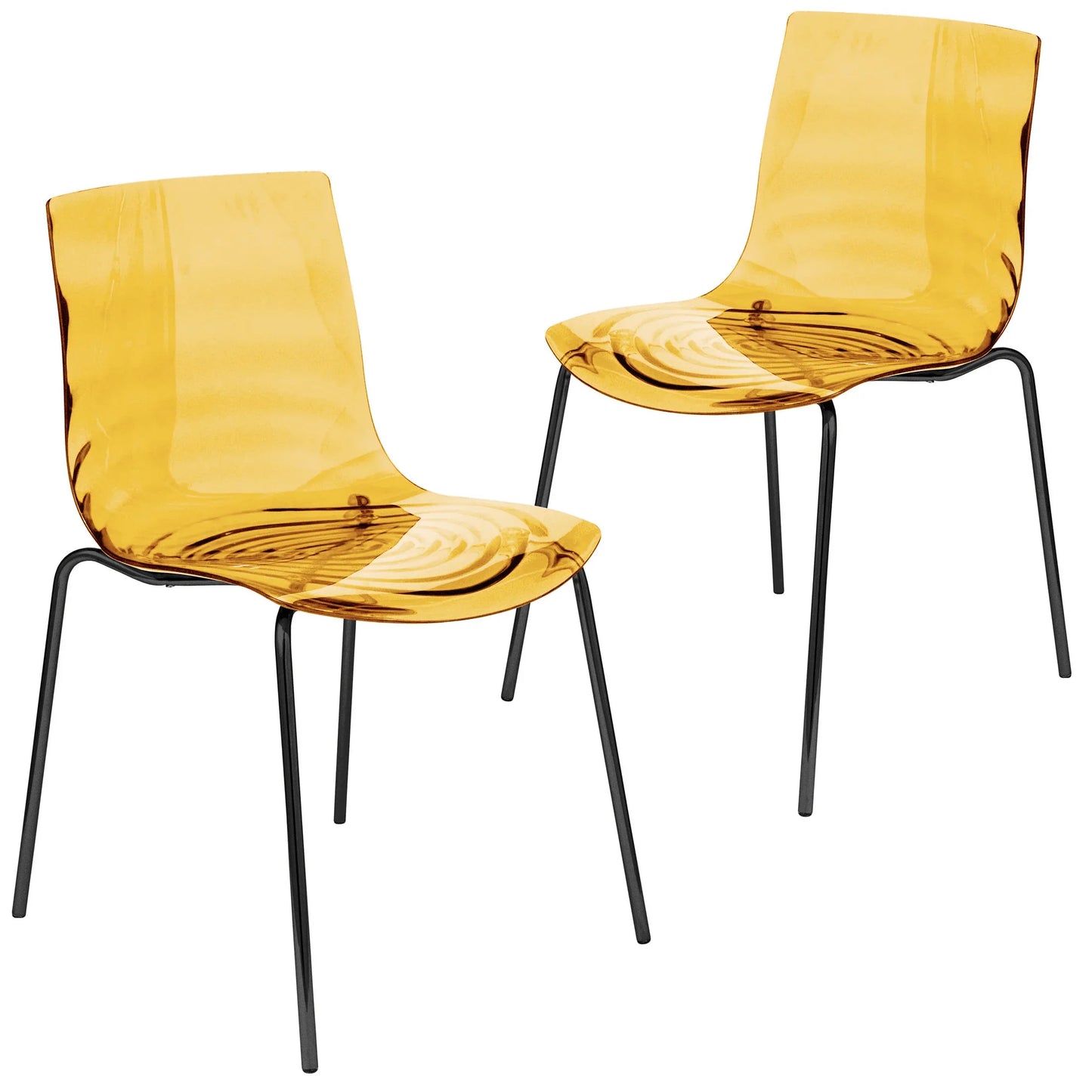 Astor Dining Chairs with ABS Plastic Seats in Black Stainless Steel - Elax Furniture