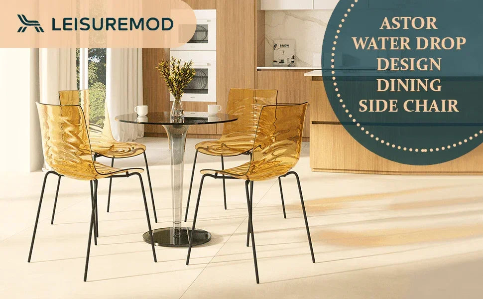 Astor Dining Chair Modern ABS Plastic Side Chair with Stainless-Steel Legs - Elax Furniture