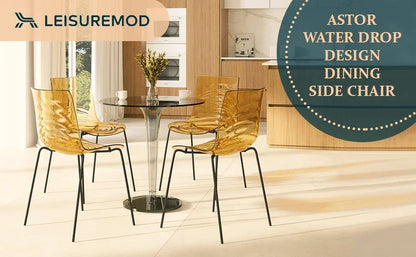 Astor Dining Chair Modern ABS Plastic Side Chair with Stainless-Steel Legs - Elax Furniture