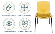 Astor Dining Chair Modern ABS Plastic Side Chair with Stainless-Steel Legs - Elax Furniture