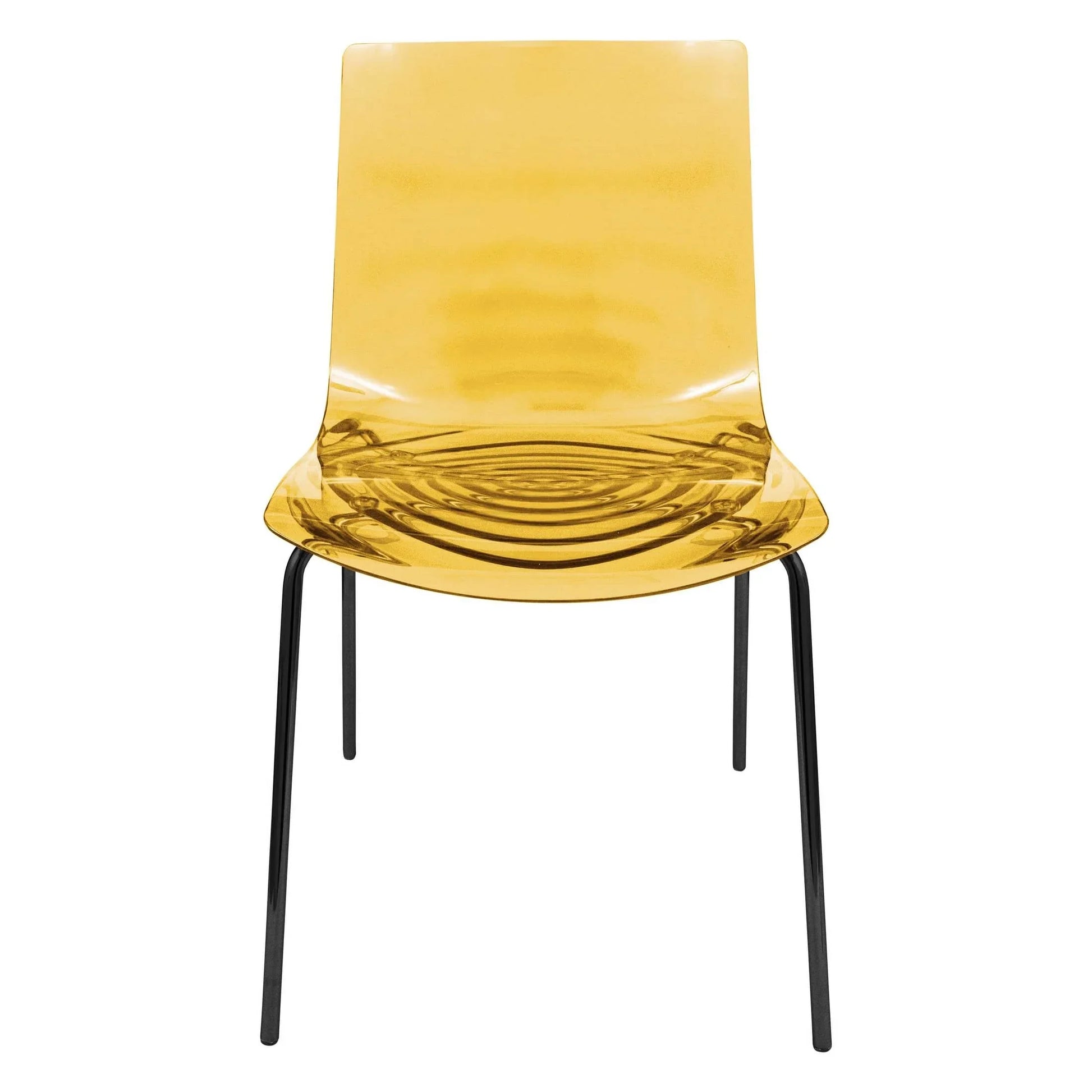 Astor Dining Chairs with ABS Plastic Seats in Black Stainless Steel Set of 4 - Elax Furniture