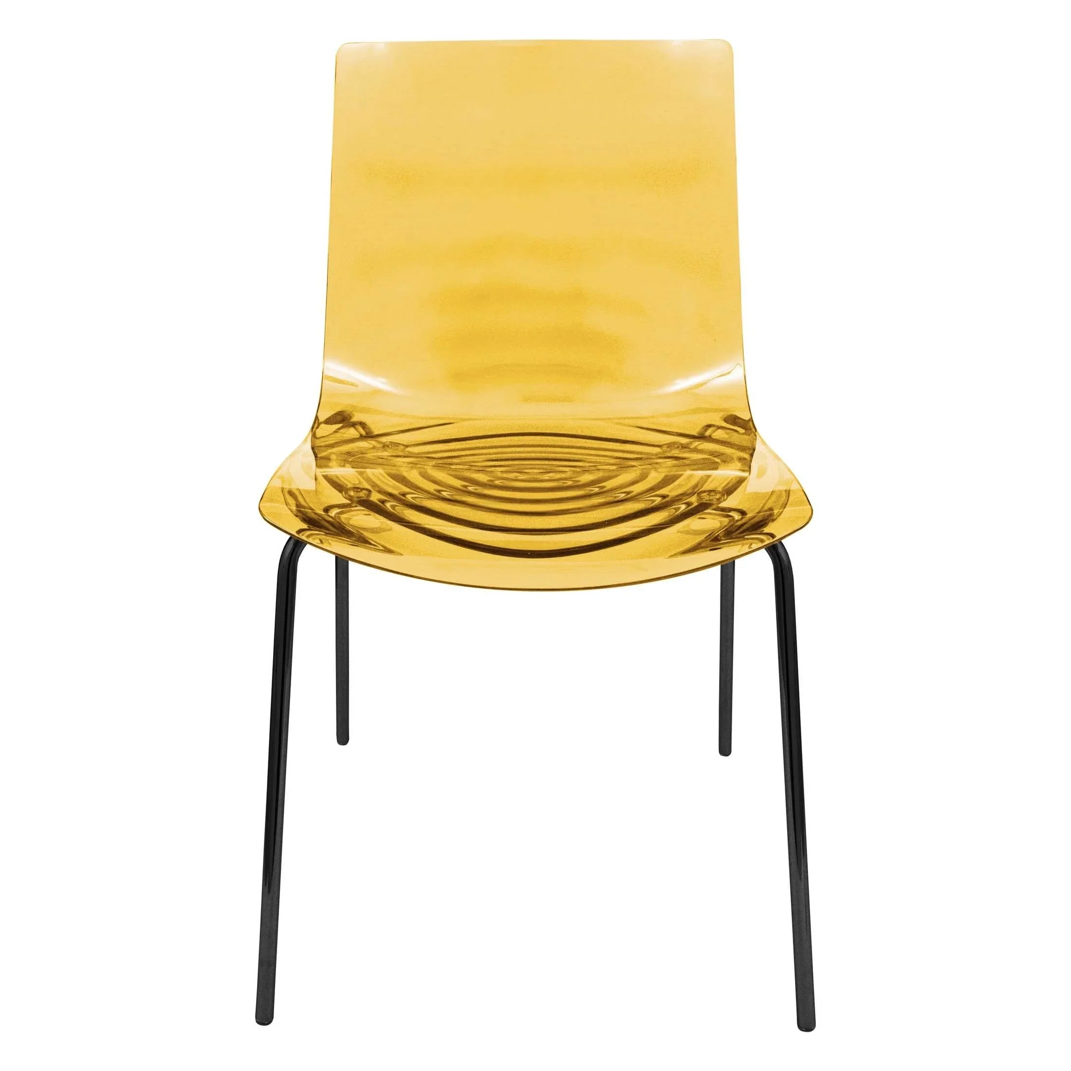 Astor Dining Chairs with ABS Plastic Seats in Black Stainless Steel Set of 4 - Elax Furniture