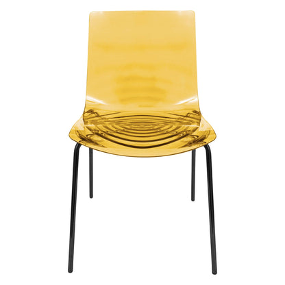 Astor Dining Chairs with ABS Plastic Seats in Black Stainless Steel - Elax Furniture