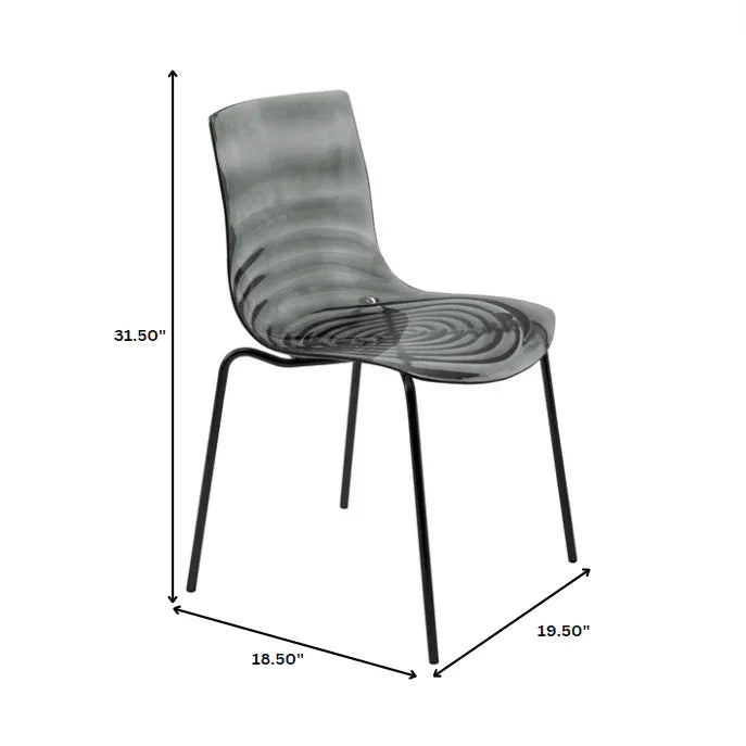 Astor Dining Chair Modern ABS Plastic Side Chair with Stainless-Steel Legs - Elax Furniture