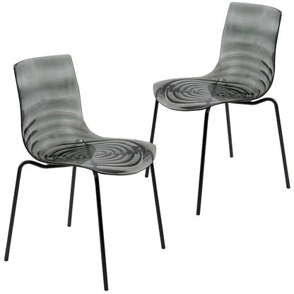 Astor Dining Chairs with ABS Plastic Seats in Black Stainless Steel - Elax Furniture