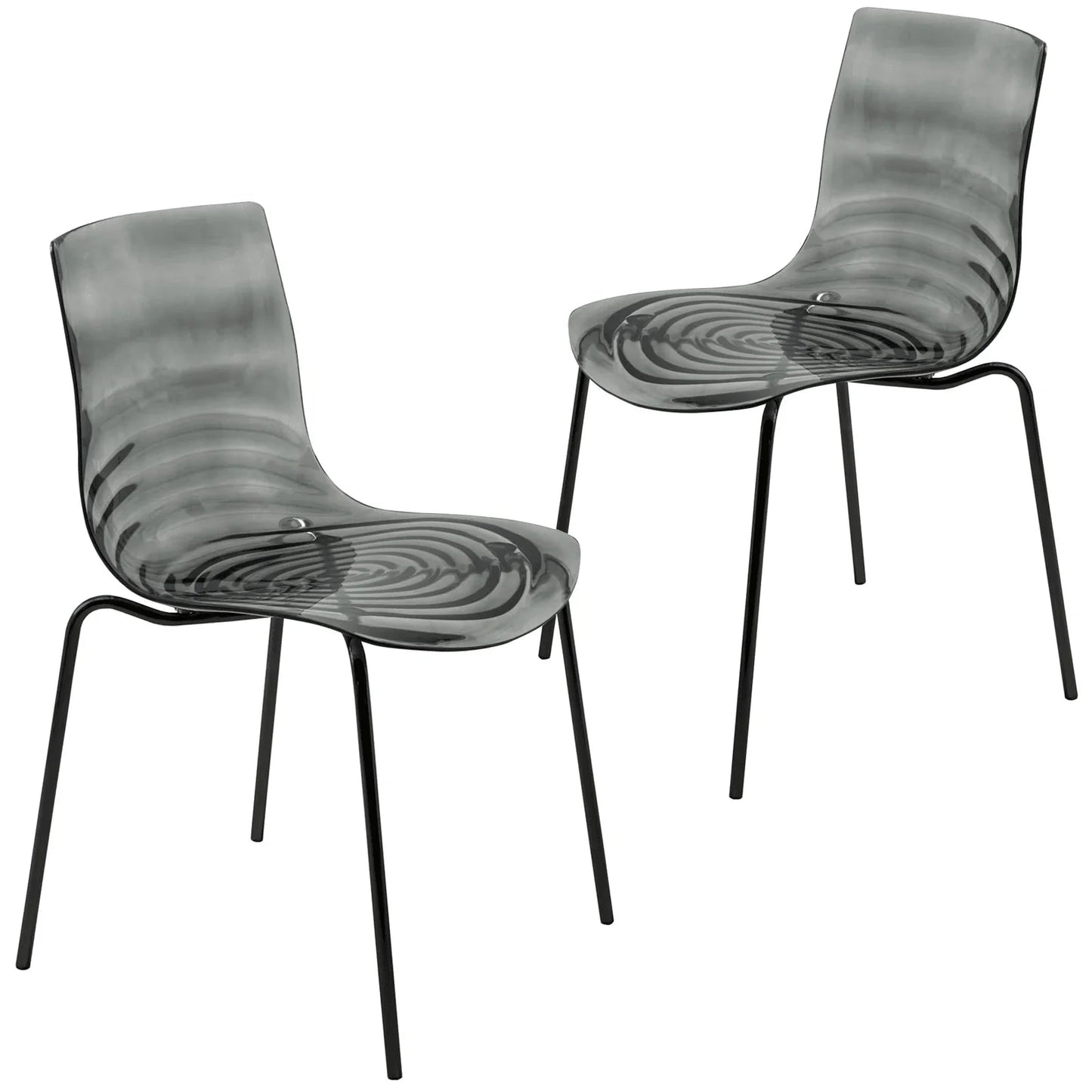 Astor Dining Chairs with ABS Plastic Seats in Black Stainless Steel - Elax Furniture