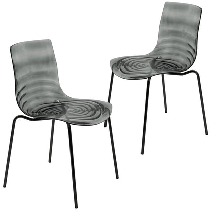 Astor Dining Chairs with ABS Plastic Seats in Black Stainless Steel - Elax Furniture