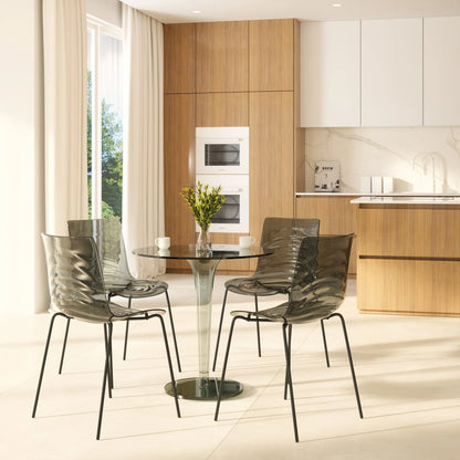 Astor Dining Chairs with ABS Plastic Seats in Black Stainless Steel - Elax Furniture