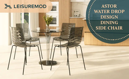 Astor Dining Chair Modern ABS Plastic Side Chair with Stainless-Steel Legs - Elax Furniture