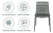 Astor Dining Chair Modern ABS Plastic Side Chair with Stainless-Steel Legs - Elax Furniture