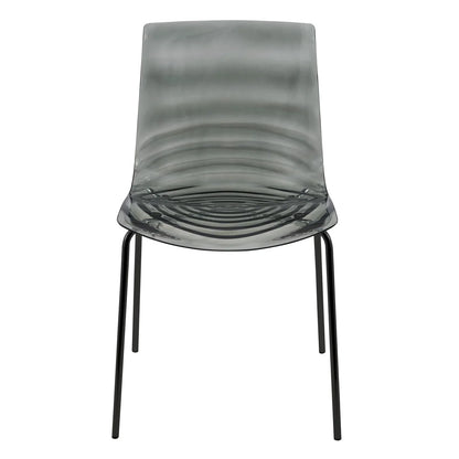 Astor Dining Chairs with ABS Plastic Seats in Black Stainless Steel Set of 4 - Elax Furniture