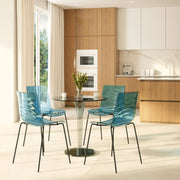 Astor Dining Chair Modern ABS Plastic Side Chair with Stainless-Steel Legs - Elax Furniture