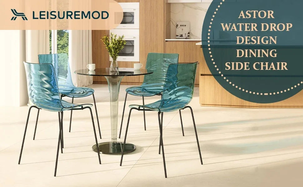 Astor Dining Chairs with ABS Plastic Seats in Black Stainless Steel - Elax Furniture