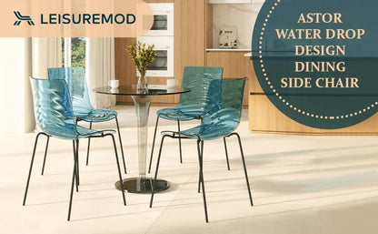 Astor Dining Chair Modern ABS Plastic Side Chair with Stainless-Steel Legs - Elax Furniture