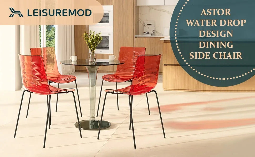 Astor Dining Chairs with ABS Plastic Seats in Black Stainless Steel - Elax Furniture