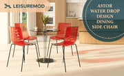 Astor Dining Chair Modern ABS Plastic Side Chair with Stainless-Steel Legs - Elax Furniture
