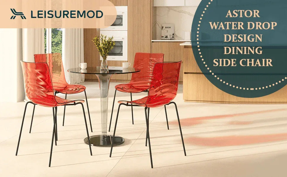 Astor Dining Chair Modern ABS Plastic Side Chair with Stainless-Steel Legs - Elax Furniture