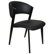 Aspen Dining Chairs Upholstered in Leather Kitchen Room Chairs with Black Metal Legs - Elax Furniture