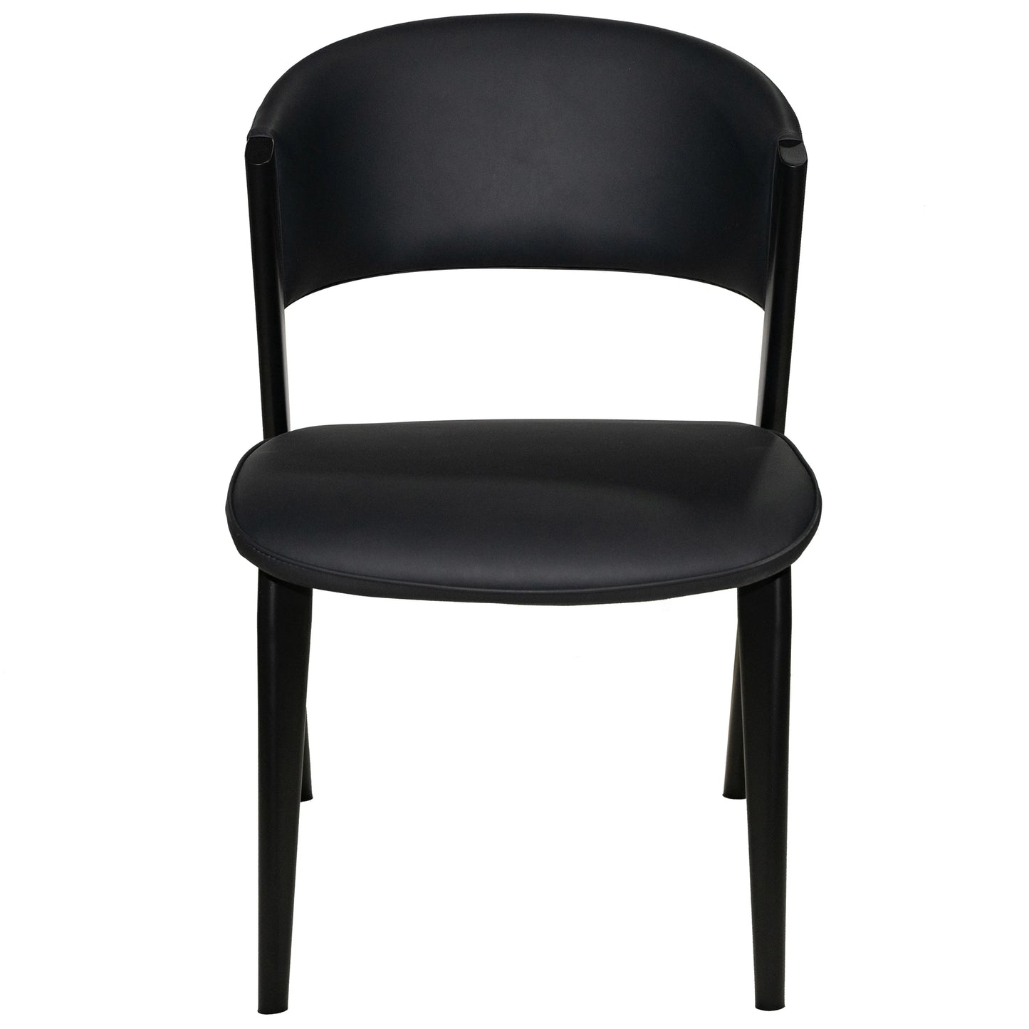 Aspen Dining Chairs Upholstered in Leather Kitchen Room Chairs with Black Metal Legs Set of 2 - Elax Furniture