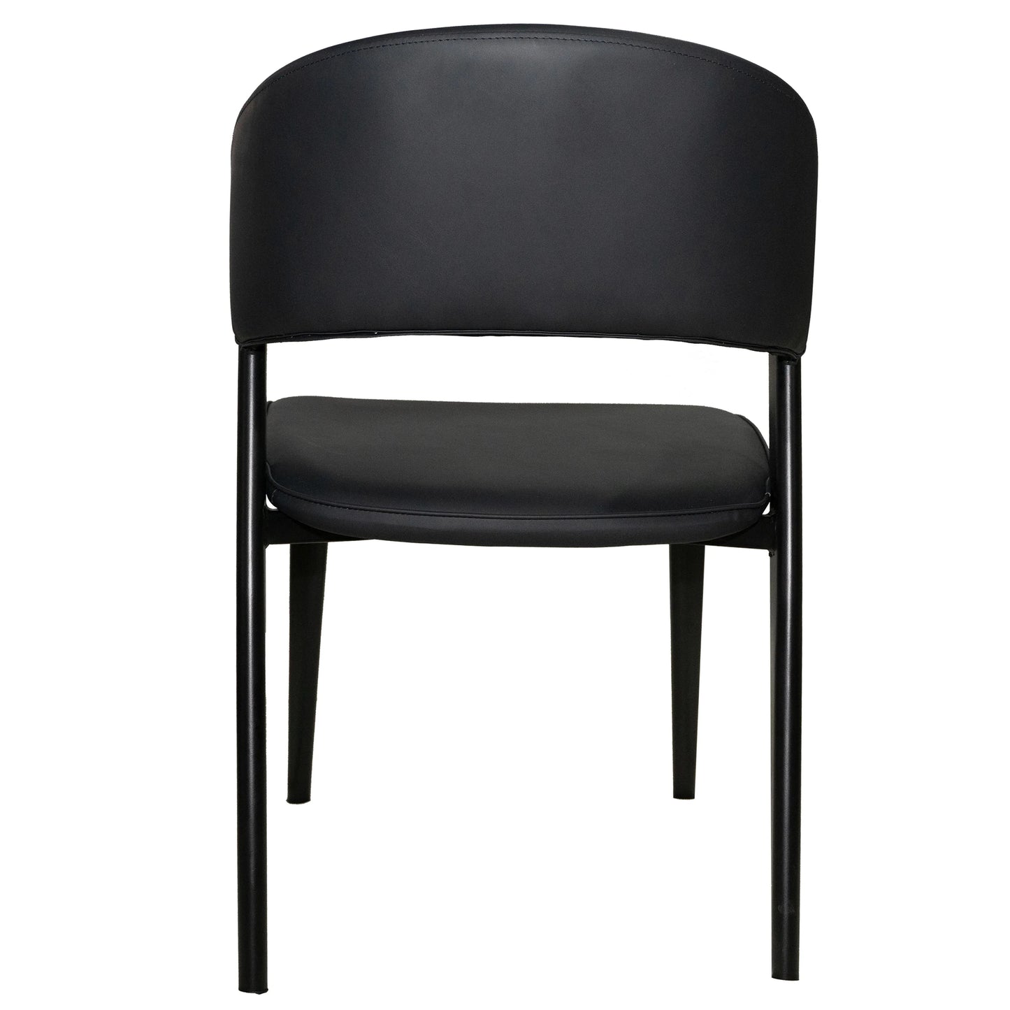 Aspen Dining Chairs Upholstered in Leather Kitchen Room Chairs with Black Metal Legs Set of 2 - Elax Furniture