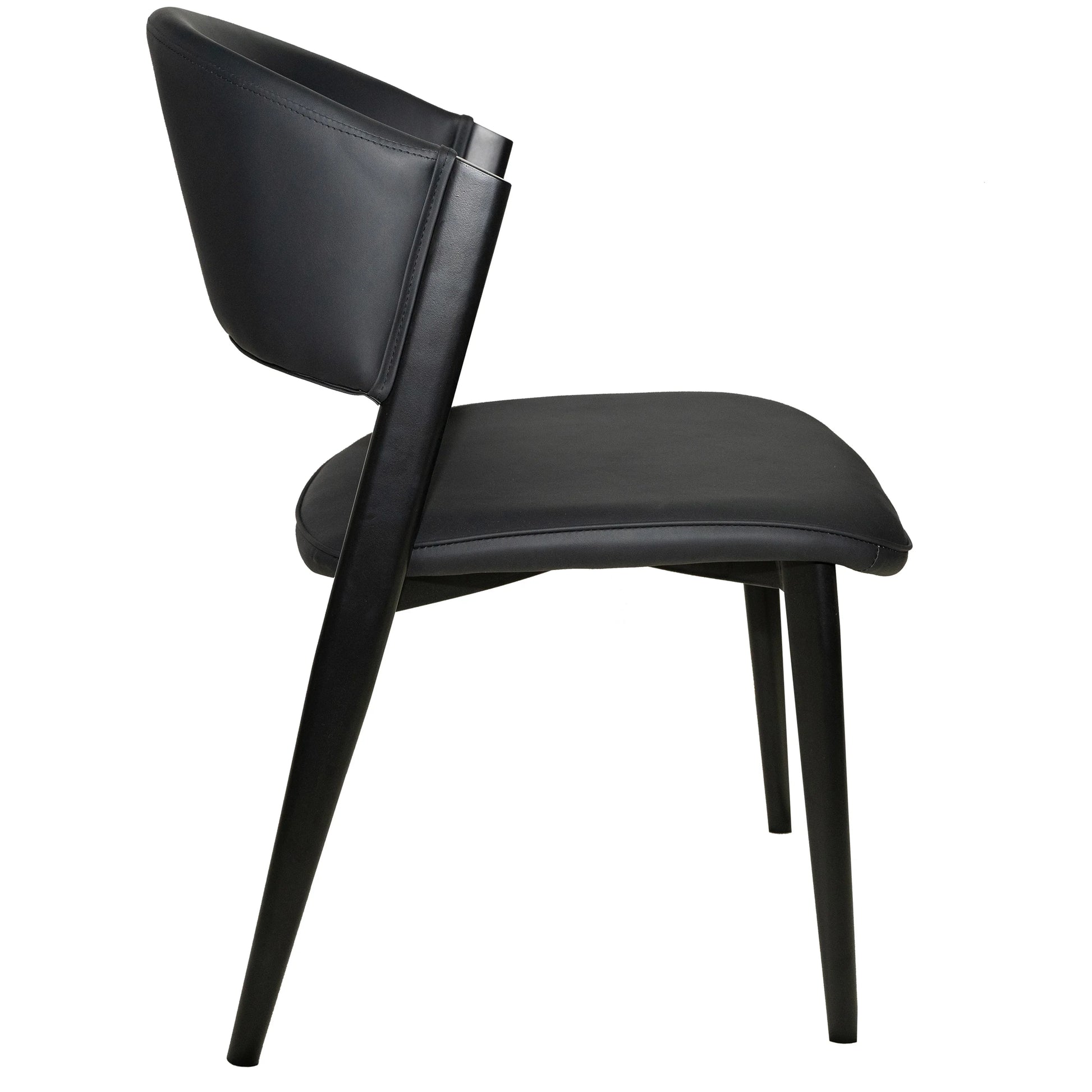 Aspen Dining Chairs Upholstered in Leather Kitchen Room Chairs with Black Metal Legs Set of 4 - Elax Furniture