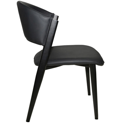 Aspen Dining Chairs Upholstered in Leather Kitchen Room Chairs with Black Metal Legs Set of 4 - Elax Furniture